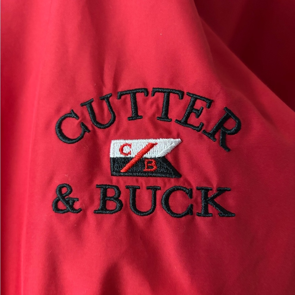 Cutter & Buck Weather Tec V Neck Pullover Wind Shirt Jacket  Golf Vibrant red